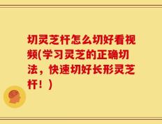切灵芝杆怎么切好看视频(学习灵芝的正确切法，快速切好长形灵芝杆！)