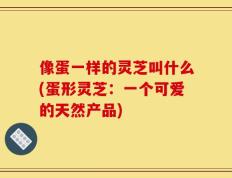 像蛋一样的灵芝叫什么(蛋形灵芝：一个可爱的天然产品)