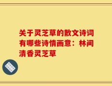 关于灵芝草的散文诗词有哪些诗情画意：林间清香灵芝草
