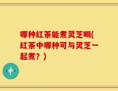哪种红茶能煮灵芝喝(红茶中哪种可与灵芝一起煮？)