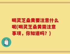 喝灵芝桑黄要注意什么呢(喝灵芝桑黄需注意事项，你知道吗？)