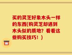 买的灵芝好象木头一样的东西(购灵芝却遇到木头似的质地？看看这些购买技巧！)