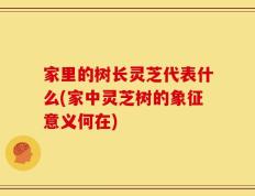 家里的树长灵芝代表什么(家中灵芝树的象征意义何在)