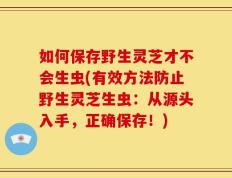 如何保存野生灵芝才不会生虫(有效方法防止野生灵芝生虫：从源头入手，正确保存！)