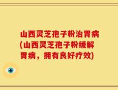 山西灵芝孢子粉治胃病(山西灵芝孢子粉缓解胃病，拥有良好疗效)