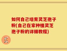 如何自己培育灵芝孢子粉(自己在家种植灵芝孢子粉的详细教程)