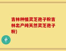 吉林种植灵芝孢子粉吉林出产纯天然灵芝孢子粉)
