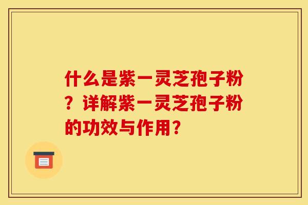 什么是紫一灵芝孢子粉?详解紫一灵芝孢子粉的功效与作用?
