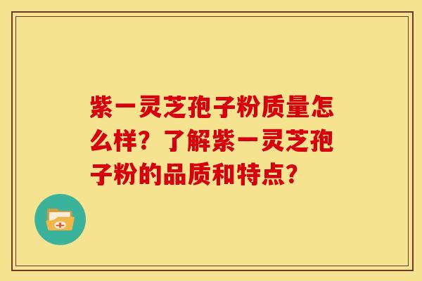 紫一灵芝孢子粉质量怎么样？了解紫一灵芝孢子粉的品质和特点？