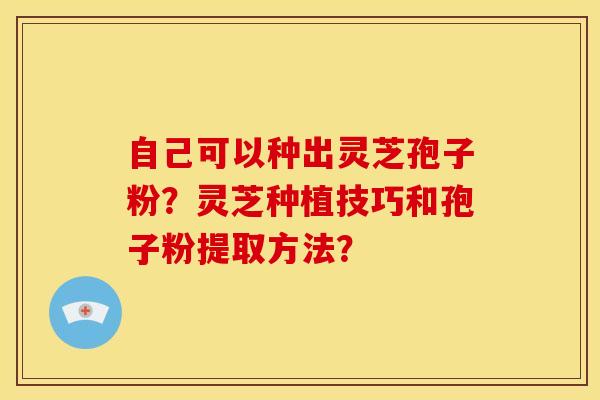 自己可以种出灵芝孢子粉？灵芝种植技巧和孢子粉提取方法？