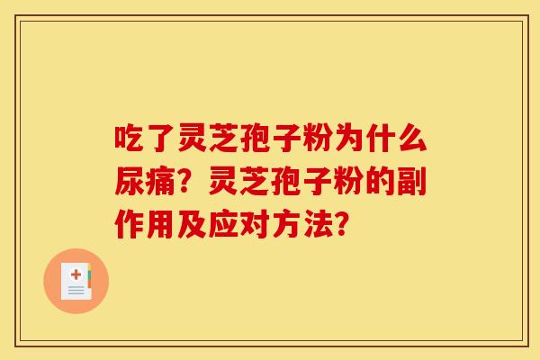 吃了灵芝孢子粉为什么尿痛?灵芝孢子粉的副作用及应对方法?