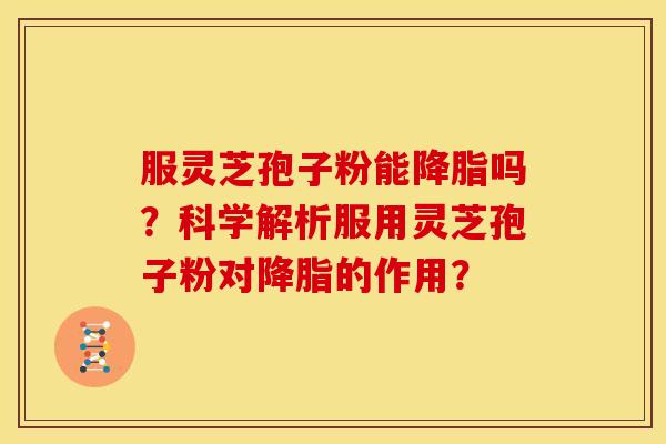 服灵芝孢子粉能降脂吗?科学解析服用灵芝孢子粉对降脂的作用?