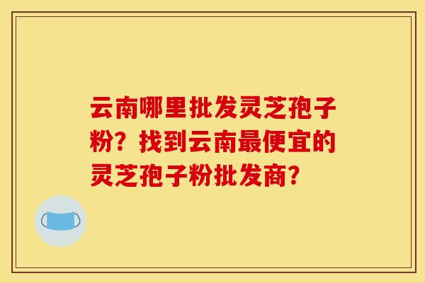 云南哪里批发灵芝孢子粉？找到云南最便宜的灵芝孢子粉批发商？