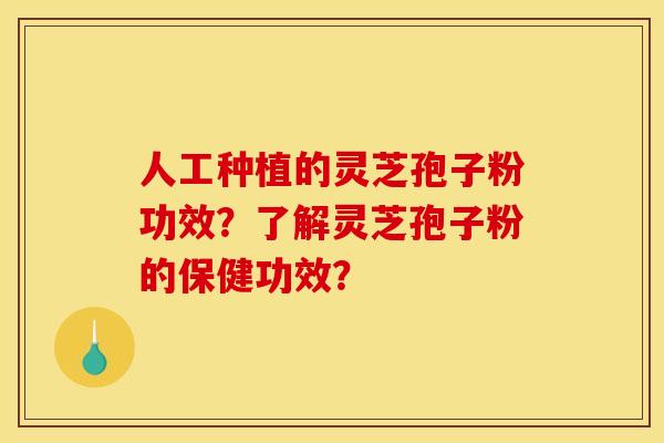人工种植的灵芝孢子粉功效?了解灵芝孢子粉的保健功效?