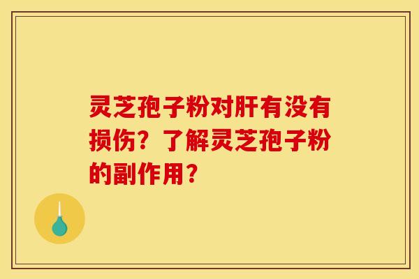 灵芝孢子粉对肝有没有损伤?了解灵芝孢子粉的副作用?