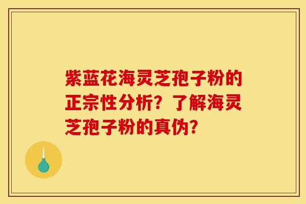 紫蓝花海灵芝孢子粉的正宗性分析？了解海灵芝孢子粉的真伪？