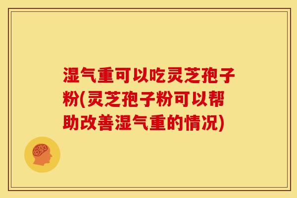 湿气重可以吃灵芝孢子粉(灵芝孢子粉可以帮助改善湿气重的情况)