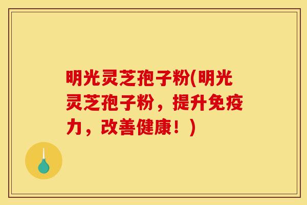 明光灵芝孢子粉(明光灵芝孢子粉,提升免疫力,改善健康!)