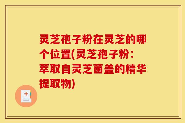 灵芝孢子粉在灵芝的哪个位置(灵芝孢子粉:萃取自灵芝菌盖的精华提取物)