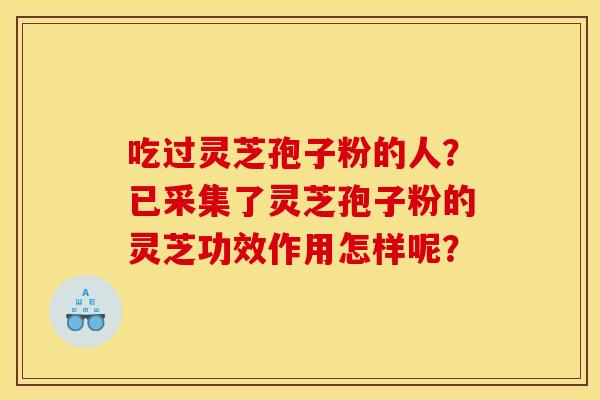 吃过灵芝孢子粉的人?已采集了灵芝孢子粉的灵芝功效作用怎样呢?