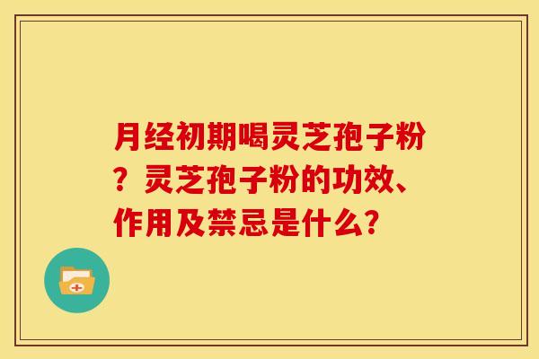 月经初期喝灵芝孢子粉？灵芝孢子粉的功效、作用及禁忌是什么？