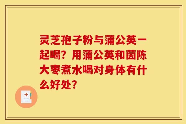 灵芝孢子粉与蒲公英一起喝?用蒲公英和茵陈大枣煮水喝对身体有什么好处?