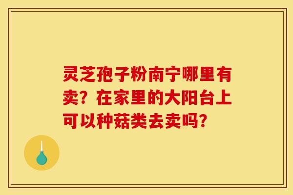 灵芝孢子粉南宁哪里有卖?在家里的大阳台上可以种菇类去卖吗?