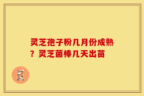 灵芝孢子粉几月份成熟?灵芝菌棒几天出苗