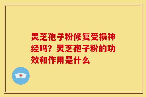 灵芝孢子粉修复受损神经吗?灵芝孢子粉的功效和作用是什么