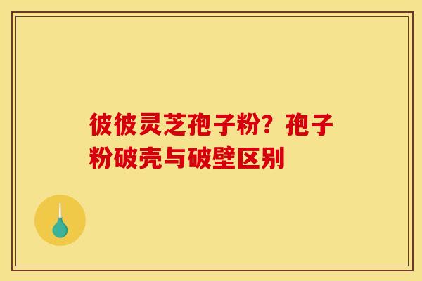 彼彼灵芝孢子粉?孢子粉破壳与破壁区别