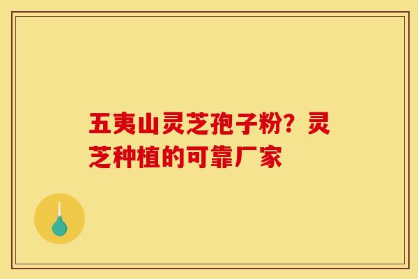 五夷山灵芝孢子粉？灵芝种植的可靠厂家