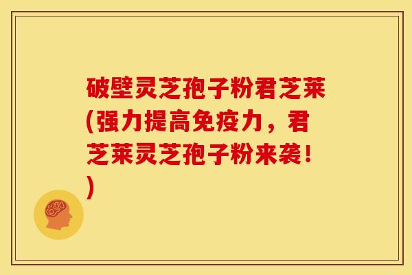 破壁灵芝孢子粉君芝莱(强力提高免疫力,君芝莱灵芝孢子粉来袭!)