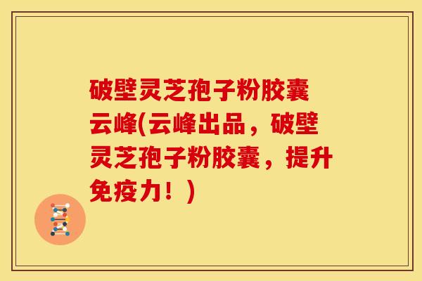 破壁灵芝孢子粉胶囊 云峰(云峰出品,破壁灵芝孢子粉胶囊,提升免疫力!)