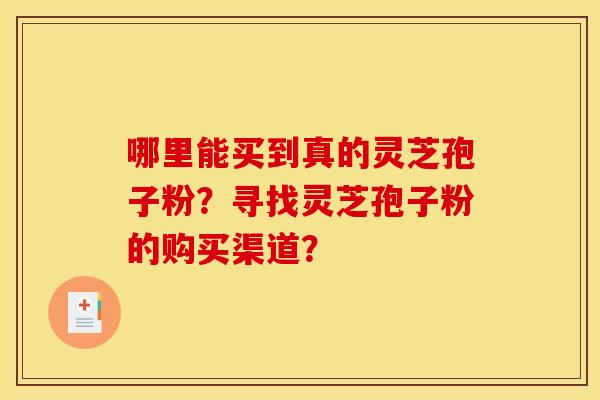 哪里能买到真的灵芝孢子粉？寻找灵芝孢子粉的购买渠道？