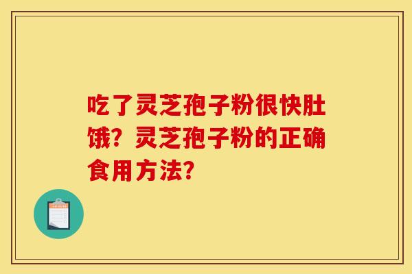 吃了灵芝孢子粉很快肚饿？灵芝孢子粉的正确食用方法？