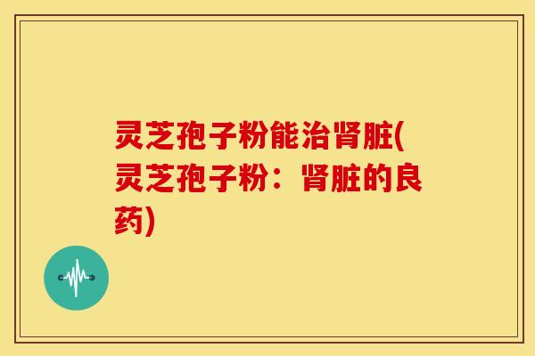 灵芝孢子粉能治肾脏(灵芝孢子粉:肾脏的良药)