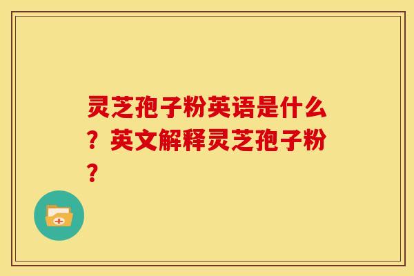 灵芝孢子粉英语是什么?英文解释灵芝孢子粉?