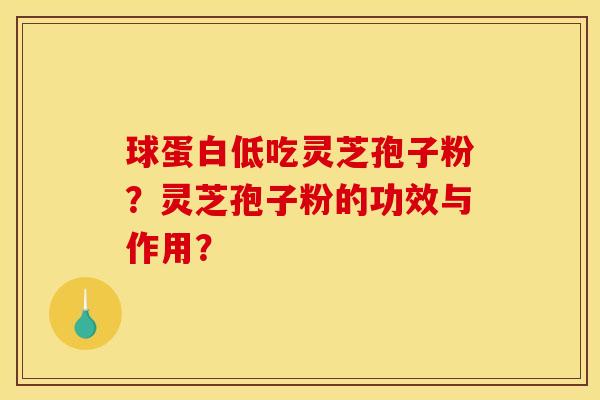 球蛋白低吃灵芝孢子粉？灵芝孢子粉的功效与作用？