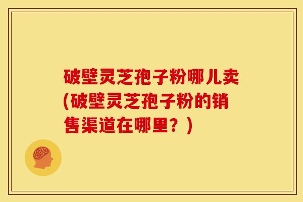 破壁灵芝孢子粉哪儿卖(破壁灵芝孢子粉的销售渠道在哪里?)
