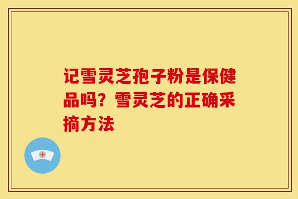 记雪灵芝孢子粉是保健品吗?雪灵芝的正确采摘方法