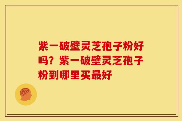 紫一破壁灵芝孢子粉好吗?紫一破壁灵芝孢子粉到哪里买最好
