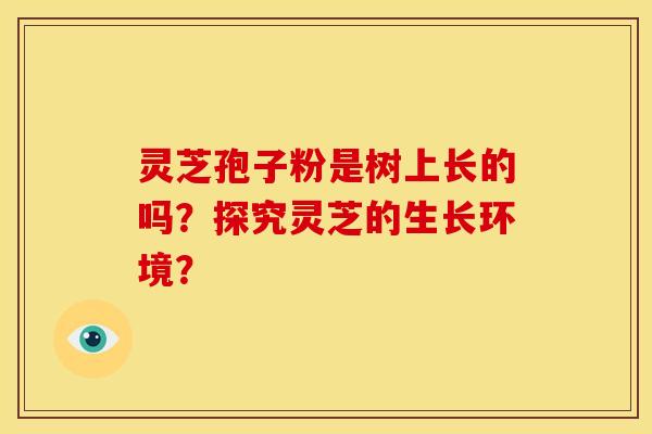 灵芝孢子粉是树上长的吗？探究灵芝的生长环境？