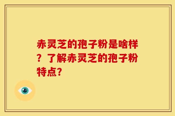 赤灵芝的孢子粉是啥样？了解赤灵芝的孢子粉特点？