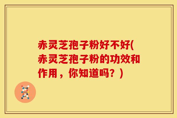 赤灵芝孢子粉好不好(赤灵芝孢子粉的功效和作用,你知道吗?)
