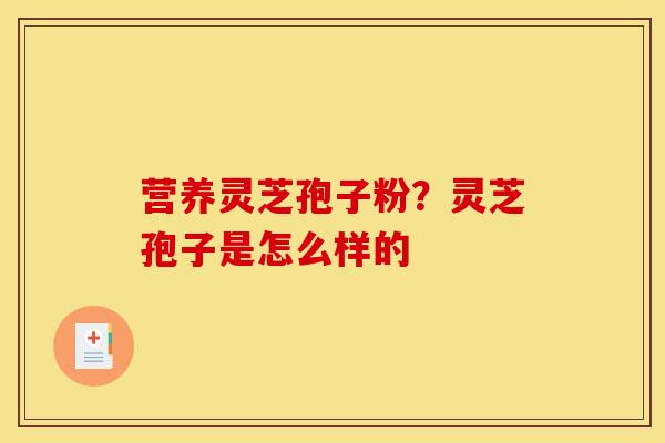 营养灵芝孢子粉?灵芝孢子是怎么样的
