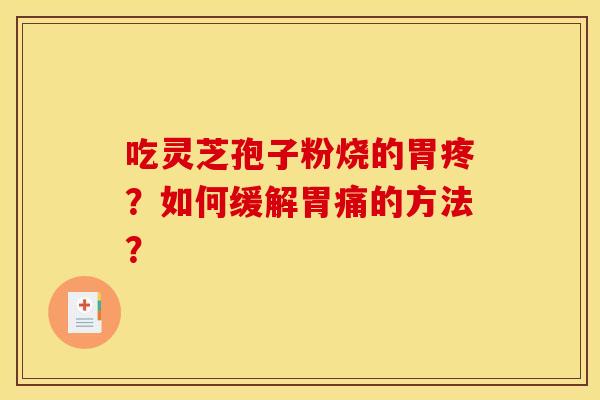 吃灵芝孢子粉烧的胃疼？如何缓解胃痛的方法？