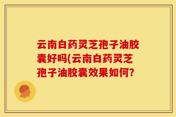 云南白药灵芝孢子油胶囊好吗(云南白药灵芝孢子油胶囊效果如何?