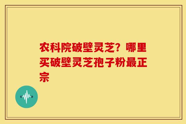 农科院破壁灵芝？哪里买破壁灵芝孢子粉最正宗