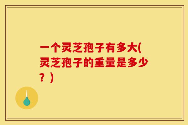 一个灵芝孢子有多大(灵芝孢子的重量是多少?)