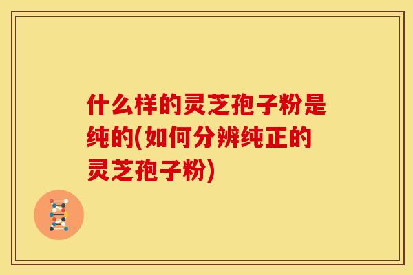 什么样的灵芝孢子粉是纯的(如何分辨纯正的灵芝孢子粉)